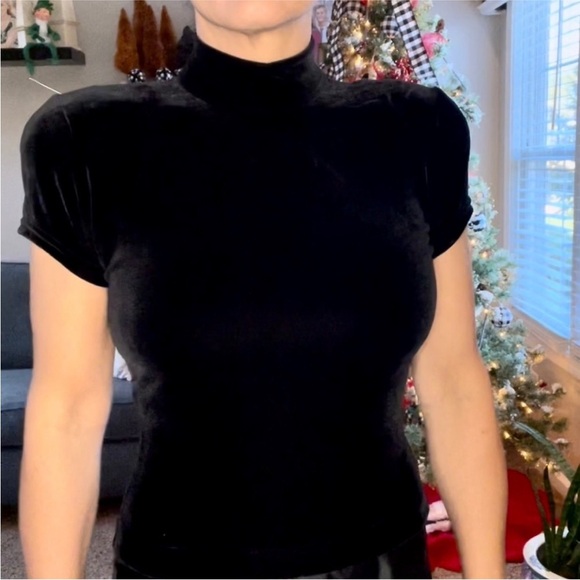 TADASHI SHOJI Vintage Black Velvet and Taffeta Gown - Picture 8 of 15